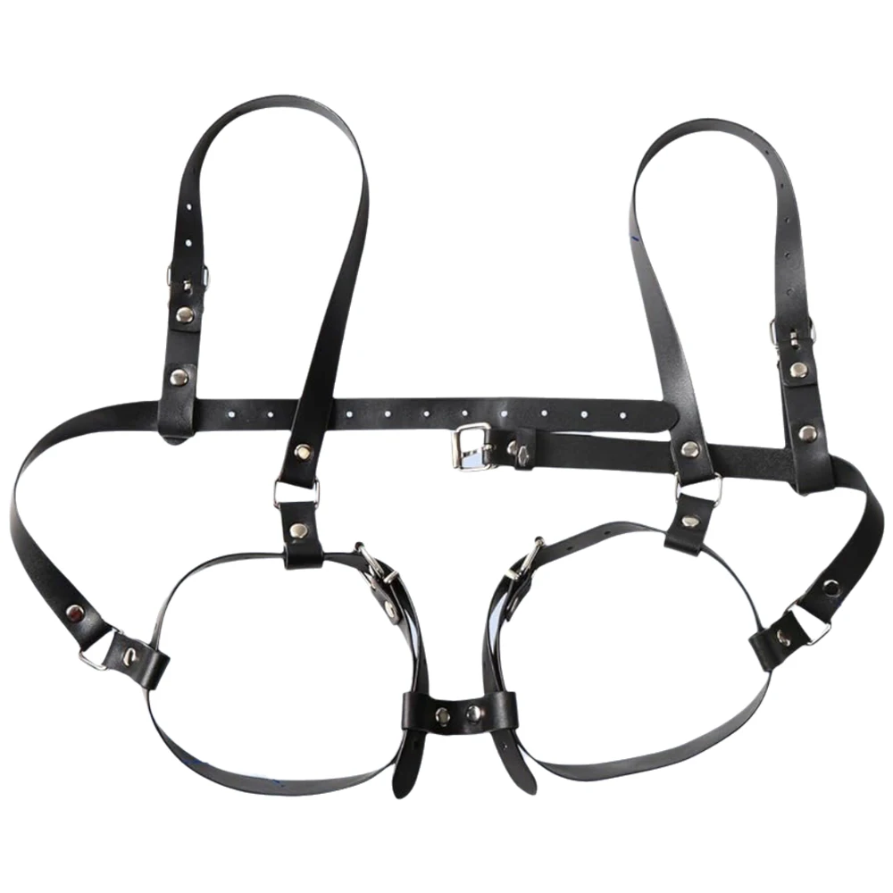 BDSM Breast Bondage Harness Sex Toys B to D Cup Leather Fetish Sexy Chest Restraints Punk Gothic For Women SM Bra Belts Straps