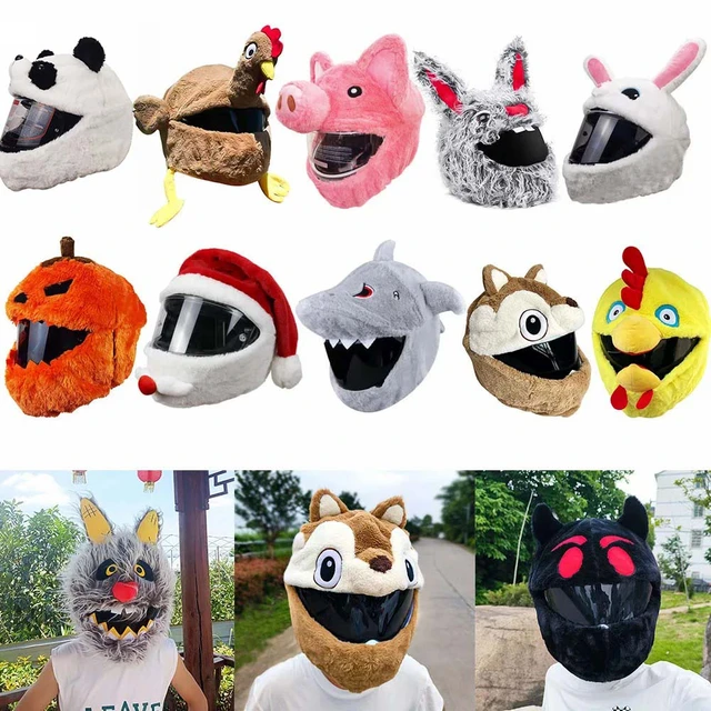 Housse En Peluche Pour Casque De Moto, Couverture De Protection Complète  Personnalisée En Dessin Animé Amusant Pour Fête - Casques - AliExpress