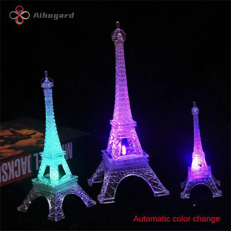 

Small Night Light New Acrylic Gadget Retro Style Desktop Bedroom Decoration Home Decoration Iron Tower Creative Nightlight