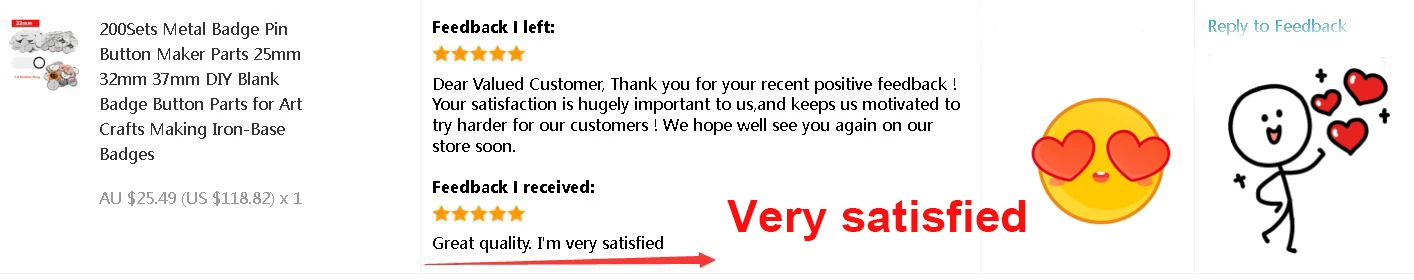 Description Picture 2 of item200Sets Metal Badge Pin Button Maker Parts 25mm 32mm 37mm DIY Blank Badge Button Parts for Art Crafts Making Iron-Base Badges