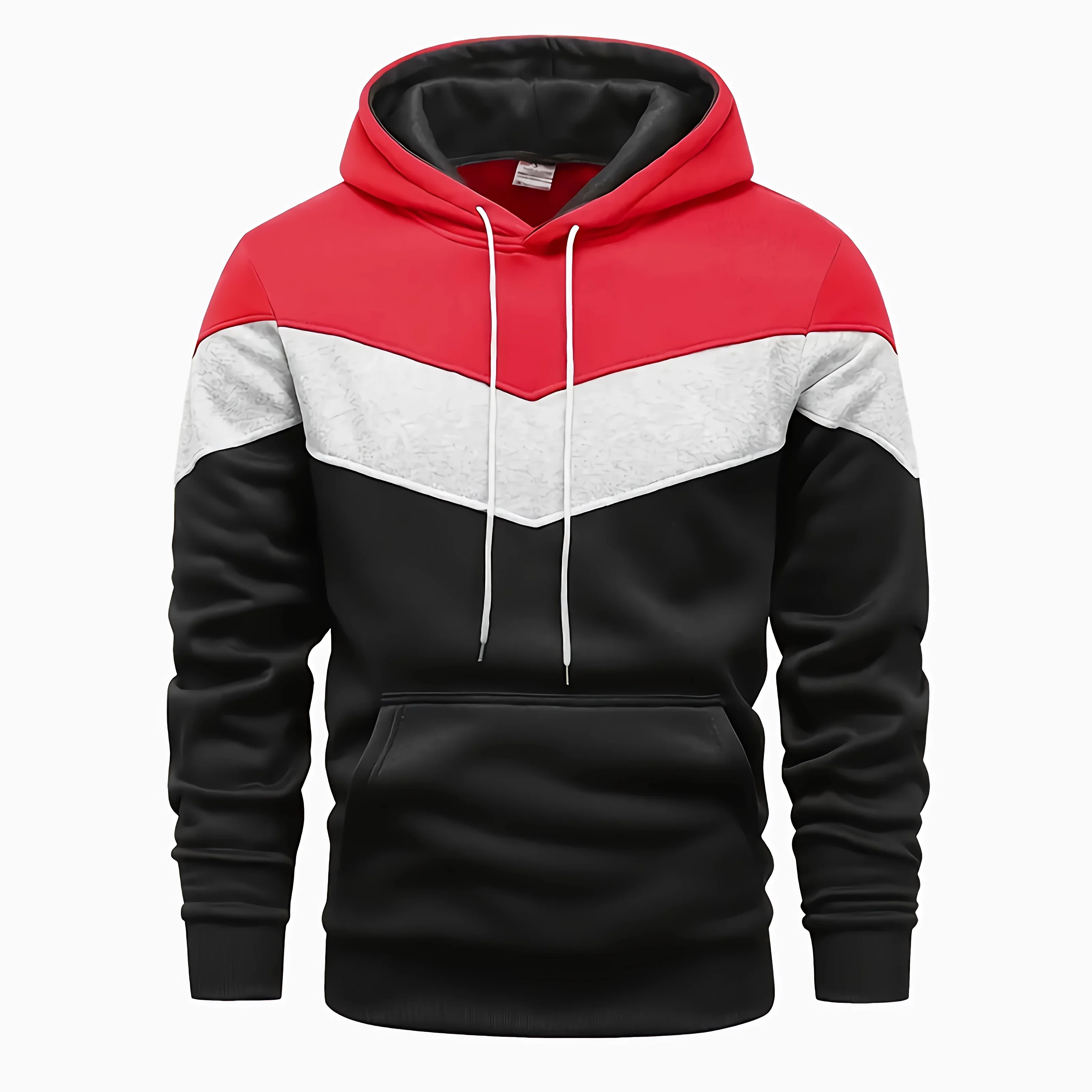 Men's Casual Patchwork Hooded Sweatshirt