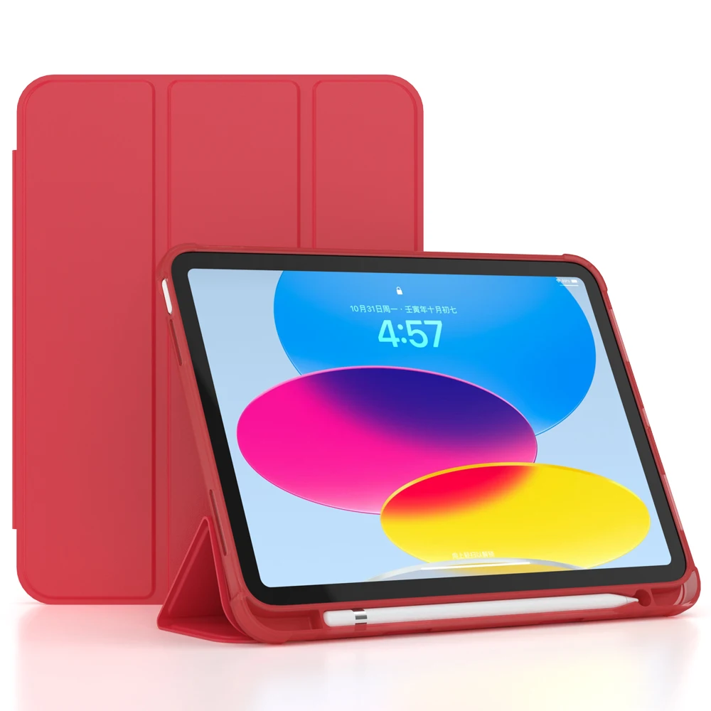 iPad第10世代＋ApplePencil (USB-C)＋カバー For iPad 10 10th Generation Case with Pencil Holder Silicone Back