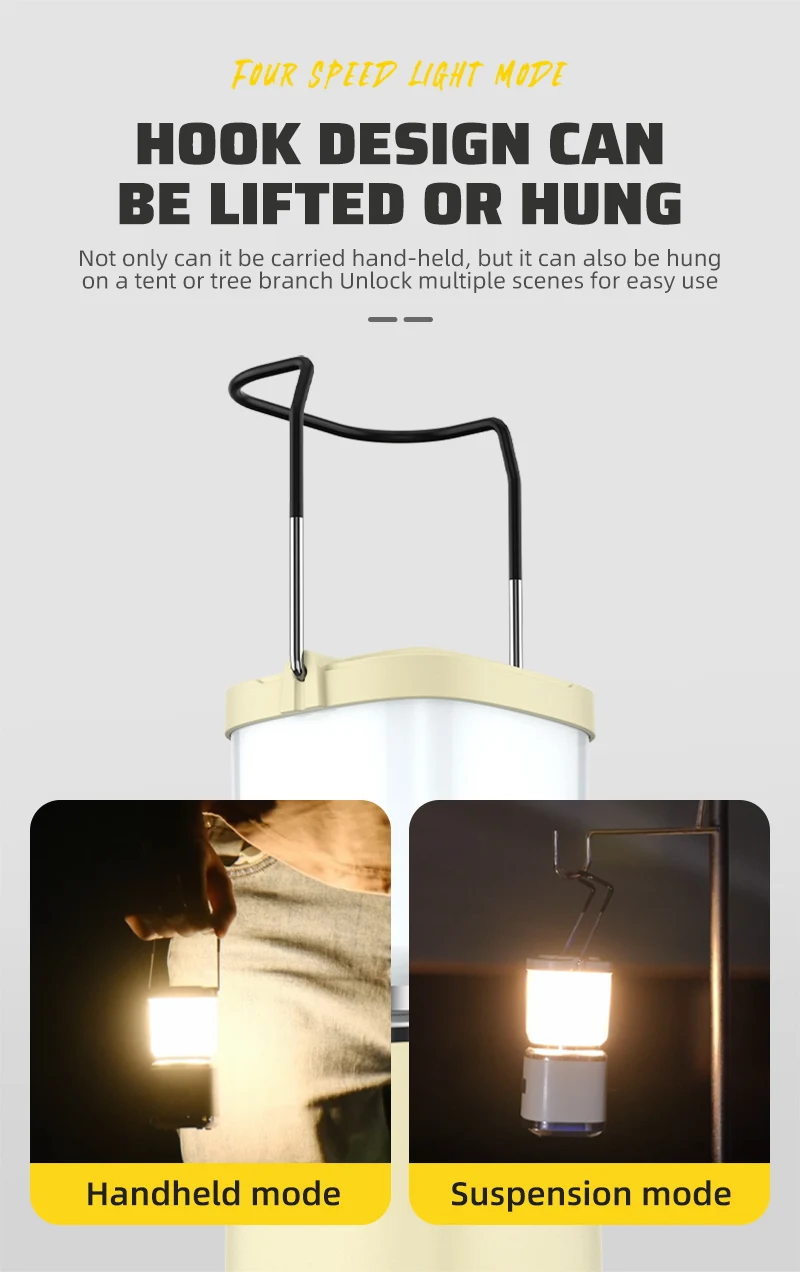 West Biking tragbare Camping Lichter Typ C Aufladen super helle Zelt Licht Outdoor Wandern Angeln Nacht Not licht – Detail 6