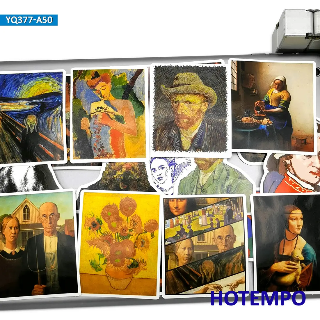 50PCS Oil Painting Style Art Pattern Van Gogh decorative stickers for Laptop Phone Guitar Suitcase Notebooks Motorcycle Car