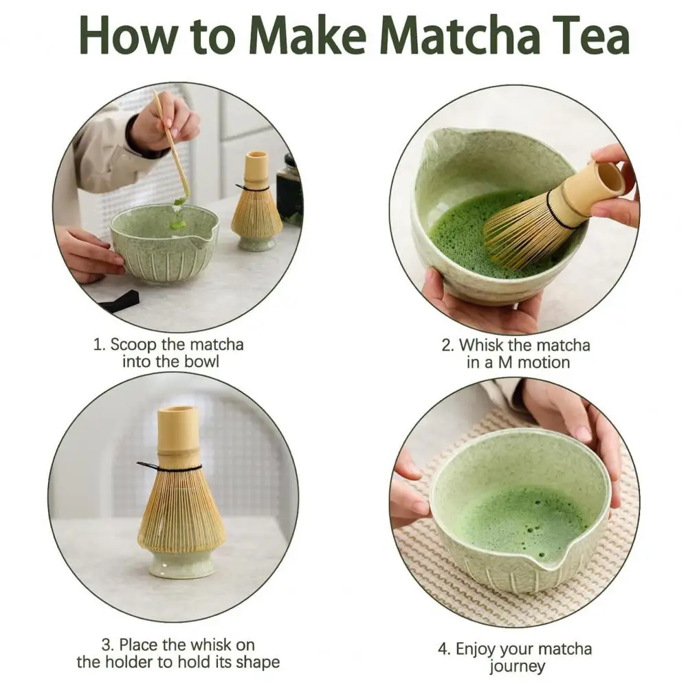 Authentic Japanese Matcha Set-Premium Bamboo Whisk & Ceramic Bowl, Complete Tea Ceremony Starter Kit with Gift Box for Beginne
