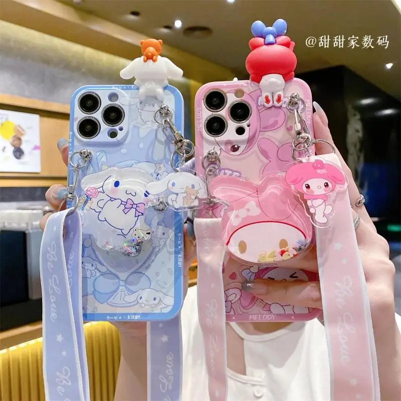 

Kawaii Anime Sanrio Hello Kitty Phone Case 15Promax Iphone14/13 Kuromi New Cute Cartoon Sweet Protective Sheath Girl Toy