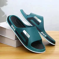 Fashionable Versatile Men's Slippers Outer Wear Summer Anti-Slip Indoor Home Use One-Character Slippers Couple Slippers PVC Sole