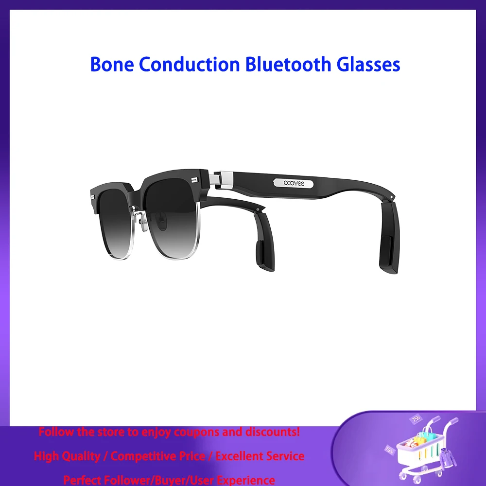 Bluetooth Glasses With Bone Conduction Headphones Sunglasses