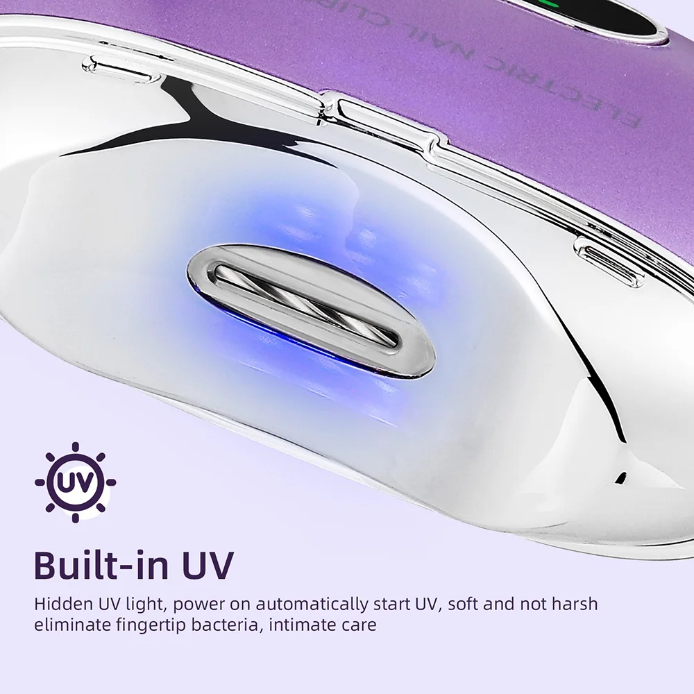 Electric Nail Clipper With UV Light Nail Cutter Low Noise Easy Operation Manicure Nail Grinder AdultS Child Finger Toe Nursing