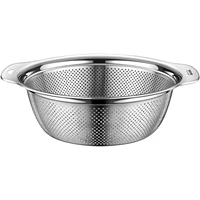 Bassin de Drainage de lavage de cuisine en acier inoxydable 304, Certification LFGB, passoire de 23cm ~ 31cm de diamètre avec petits trous denses 1