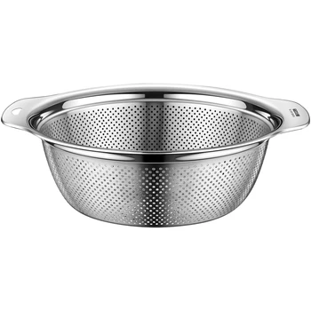 LFGB Certification 304 Stainless Steel Kitchen Washing Drainage Basin 23cm~31cm Diameter Colander with Dense Small Holes