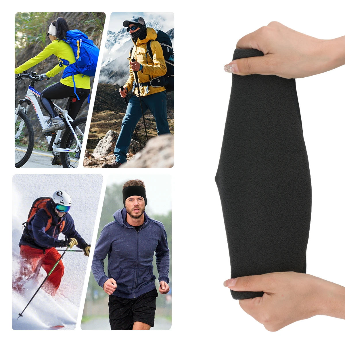 Classic Solid Color Coldproof Ski Cycling Running Warm Caps With Ponytail Hole For Autumn & Winter