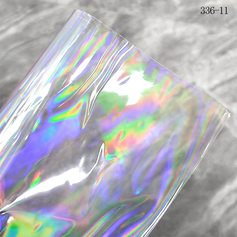 Transparent PVC Film Iridescent Faux Leather Sheets Vinyl Dream Jelly Fabric for Bow Craft Cover DIY Shiny Leatherette 30*135CM