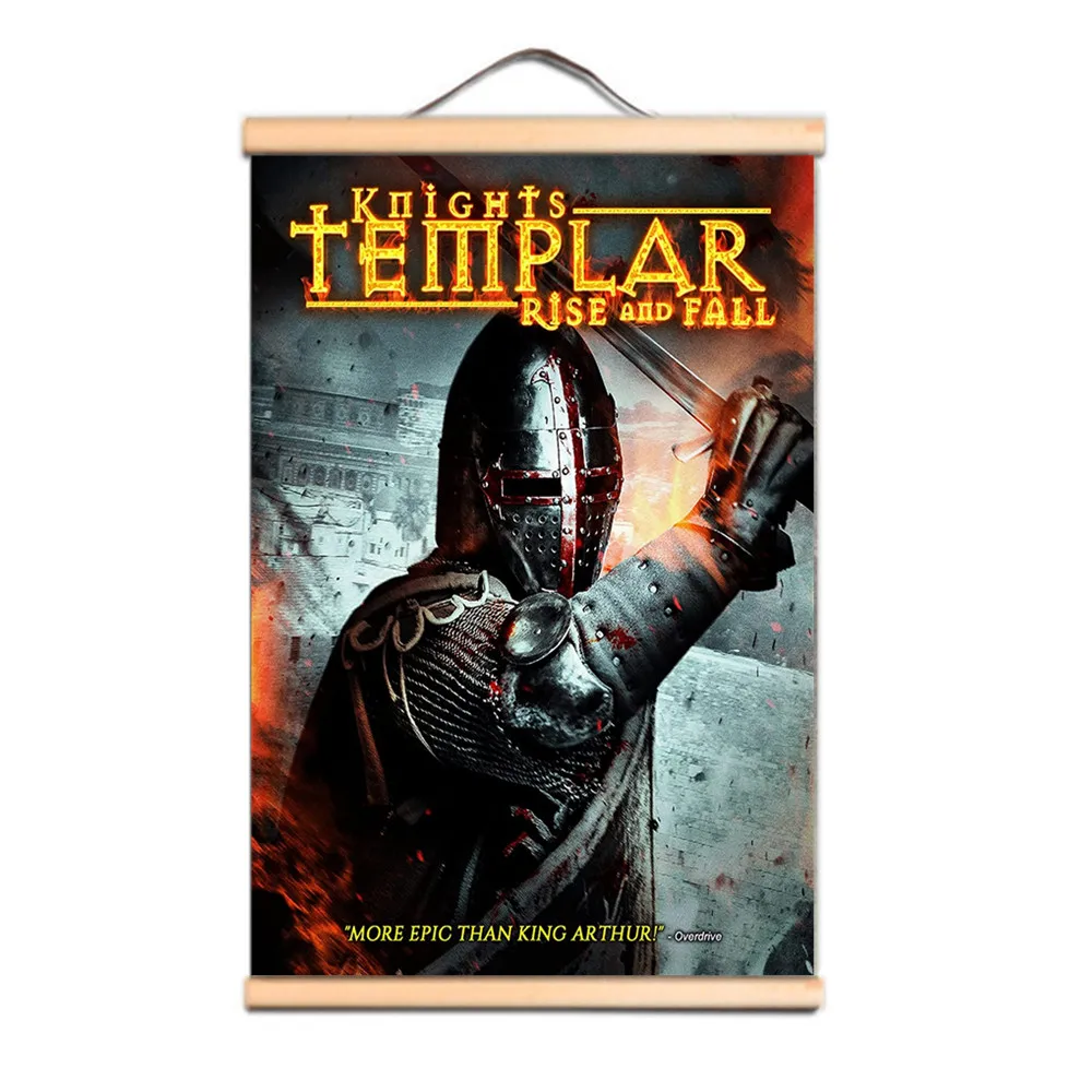

Christ Armor Warrior Banner Wall Hanging Picture Vintage Knights Templar Posters Canvas Scroll Painting with Solid Wood Axis A1