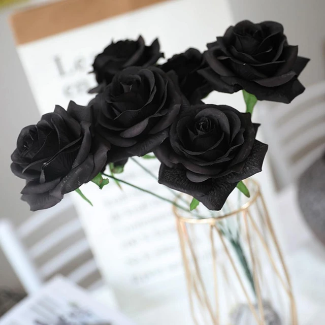 Black Artificial Flowers Wholesale  Black Artificial Flowers Home - 5pcs  Black - Aliexpress