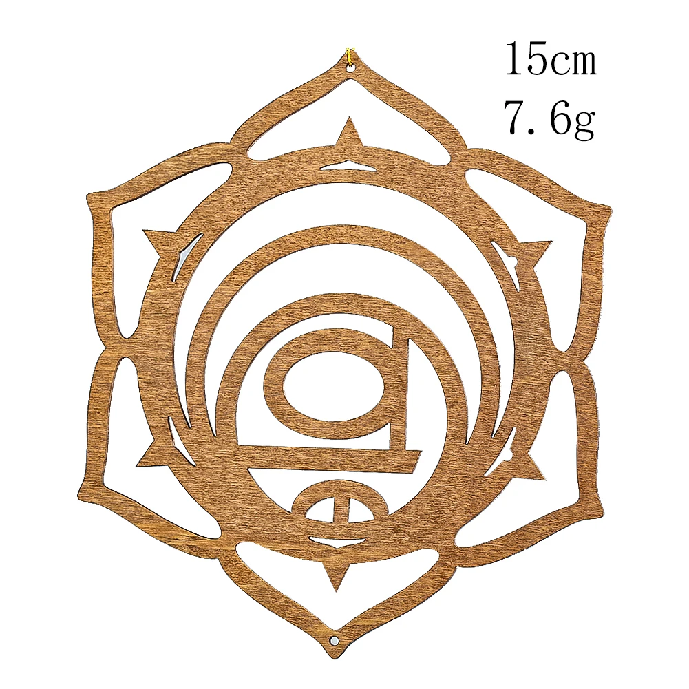 7PCS/SET Wooden Seven-chakra Hollowed Wall Hanging Wiccan Decor Home Yoga Meditation Handicraft Accessories Decoration Pendant