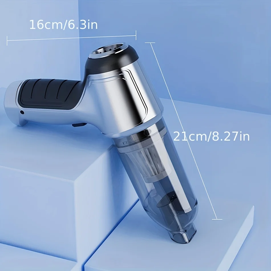 15000PA 강력한 흡입 무선 진공 청소기, 2 인 1 핸드헬드 및 송풍기, USB 충전식, 가정 및 차량용 먼지 브러시 포함