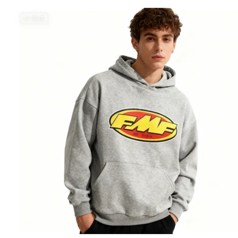 Fmf Printed Men's Cotton Long Sleeve Motorcycle Rider Fleece Jacket Autumn Winter Long Sleeved Sweater