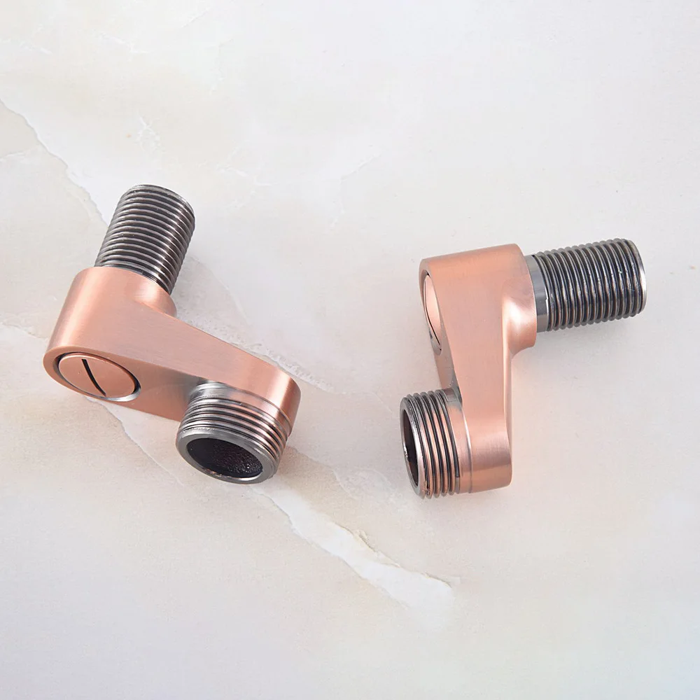 Antique Red Copper Wall Mounted Claw Foot Bath Tub Rain Shower Faucet Adjustable Adapter Swing Arms / Bathroom Accessory zba182