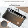 Newest 5MM thickness Home European Standard Built-In Black Nano Undermount Stainless Steel kitchen sink 4