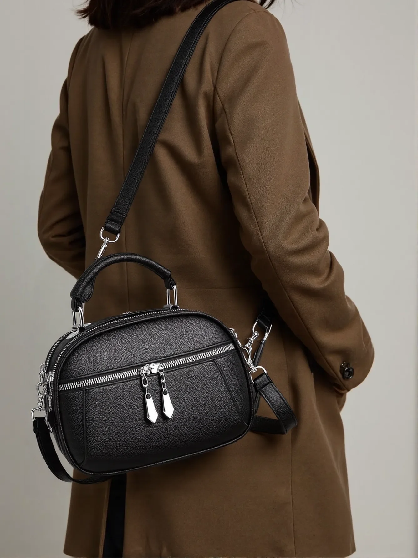 New Fashion Women's Crossbody Bag Multiple Pockets Small Round Buns Storage Wallet Shoulder Bag Daily Commuting