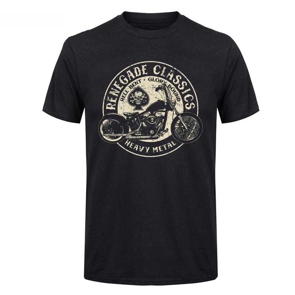 

Heavy Metal Men T Shirt Motor Tops Retro Tees Male Men's Vintage Glory Bounds Motorcycle USA T-Shirt