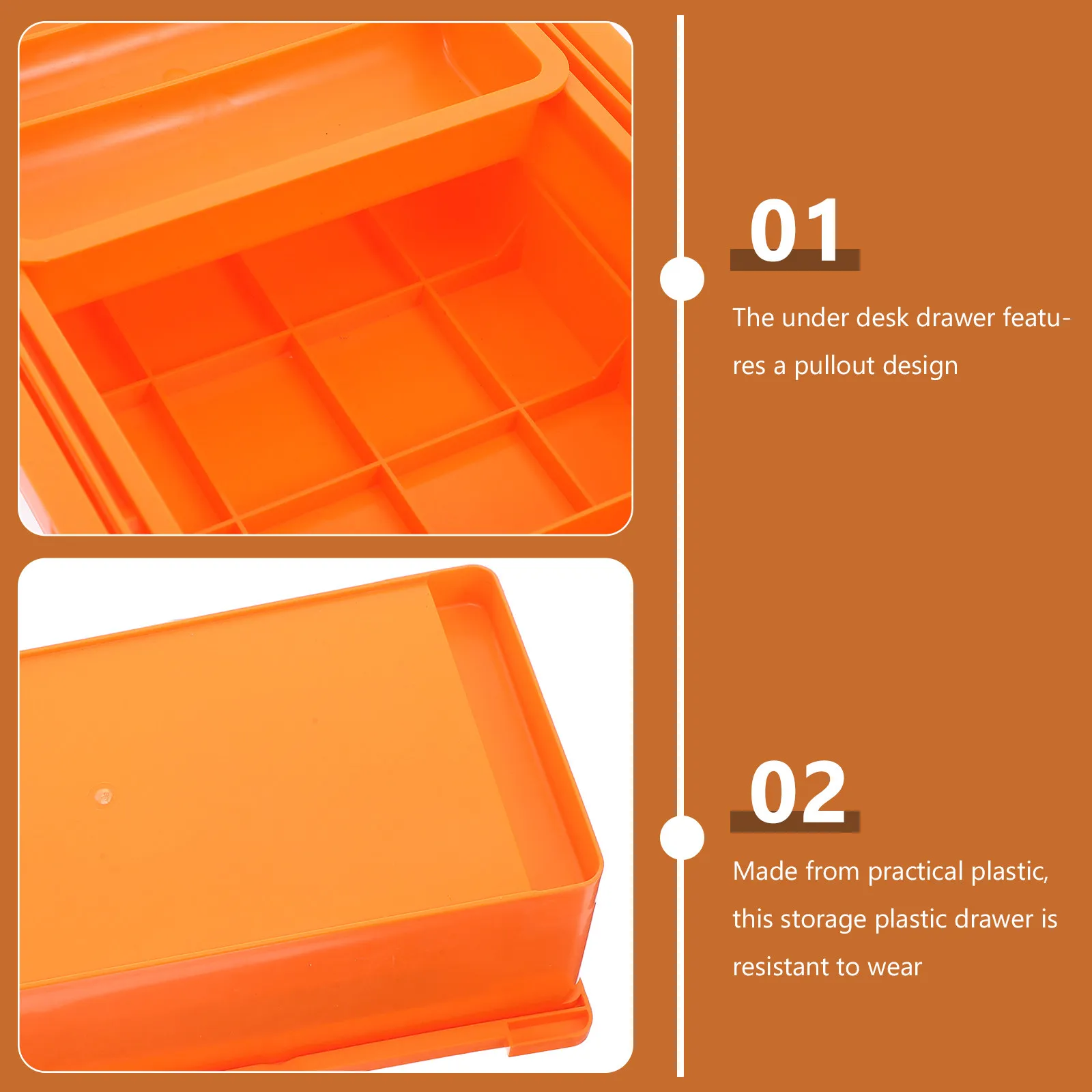 플라스틱 책상 밑 서랍형 수납함 3단 공간 절약 정리함 사무실 데스크탑 도구 정리용