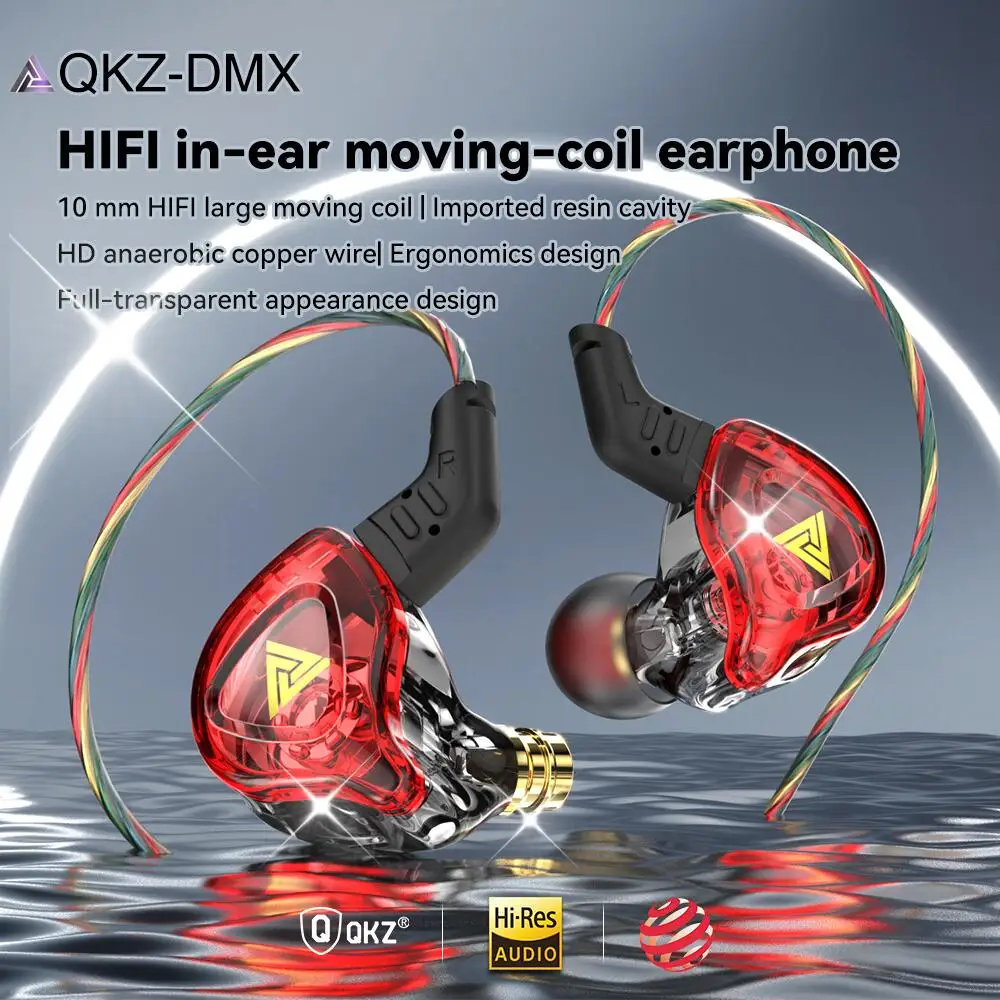 Qkz Ak6 Dmx Edx Auricolari 1Dd Dynamic Hifi Bass Auricolari In Ear Monitor Cuffie Monitor Sport Noise Cancelling Headset Zst Zsx