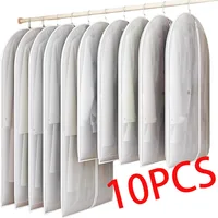Clothes Hanging Dust Cover Wedding Dress Cover Suit Coat Storage Bag Transparent Fully Enclosed Clothes Cover With Zipper 1