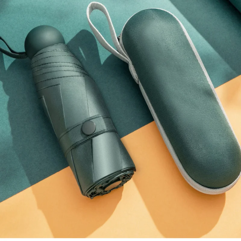 

Five-holding Sun Umbrella Sun Protection UV Folding Umbrella Female Sunshade Rain Dual-use Capsule Compact Portable Pocket