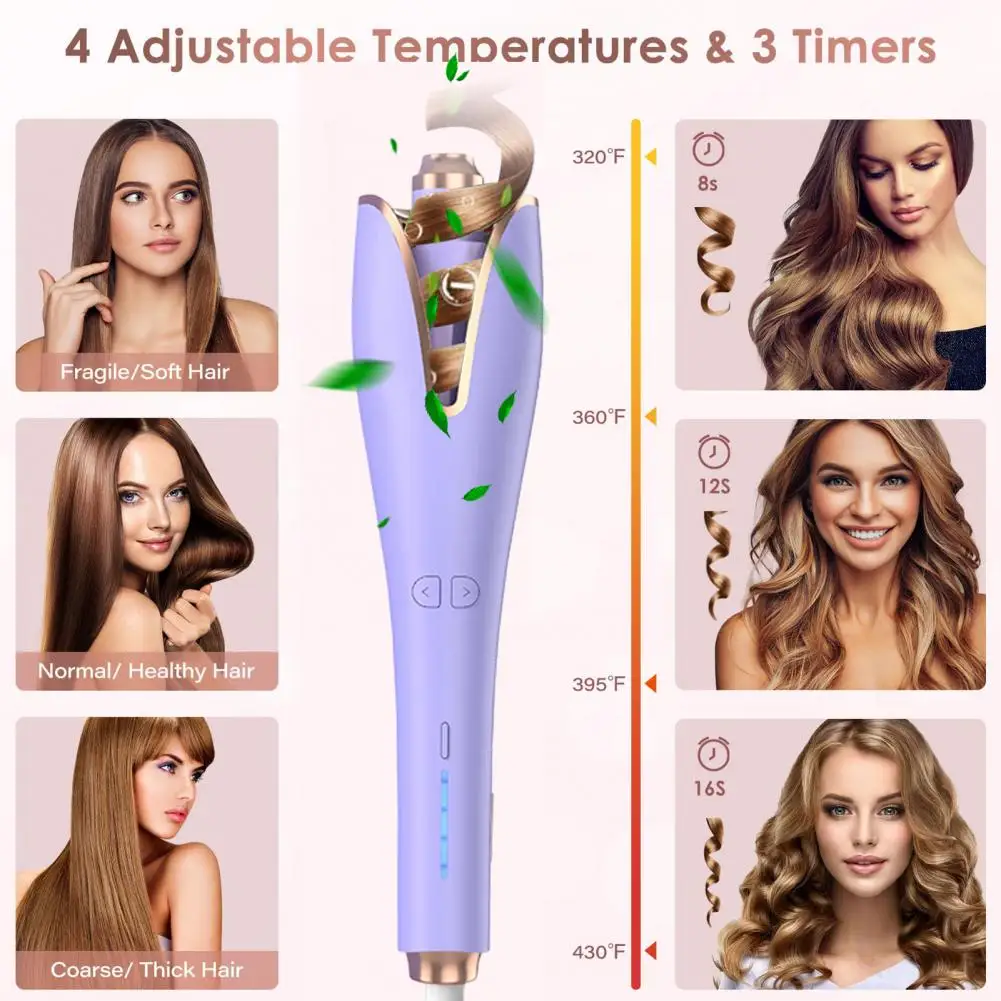 Description Picture 6 of itemDouble-layer Insulated Curling Iron Fast Heating Automatic Hair Curling Iron with 4 Temperatures Adjustable Anti-scald Wavy