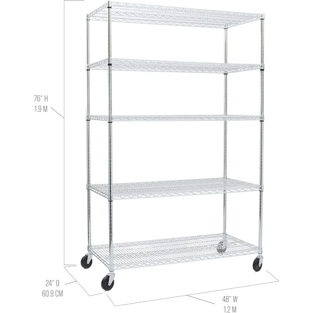 NEW-UltraDurable Heavy Duty NSF Solid Steel Wire Rack Storage Unit Organizer for Garage, Warehouse, Office, Restaurant, Classroo