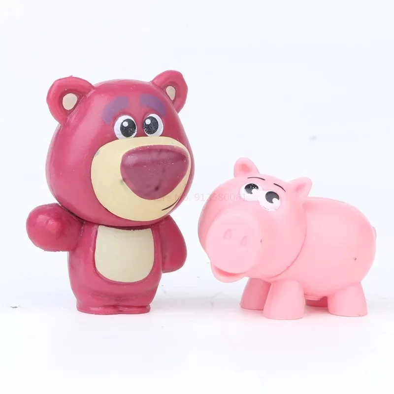 Diseny Toy Story Cartoon Woody Jessie Buzz Rose Bear Cute Mini Car Decoration Dolls Pvc Action Anime Figure Model Gift Toys