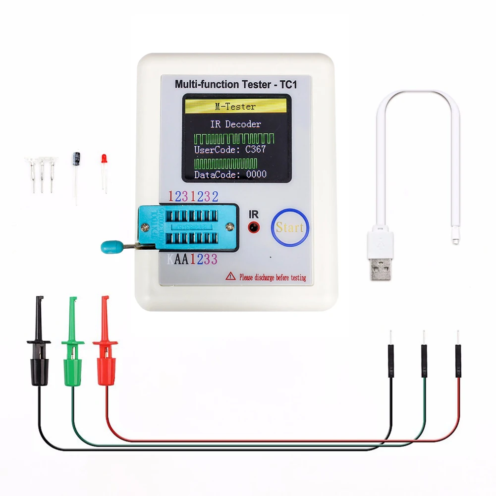 

Component Tester Colorful Display Capacitor Tester Pocketable For Diode Triode