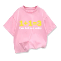 T-shirt en coton pour enfants avec imprimé numérique amusant, style décontracté et tendance, col rond, haut pour garçons 5