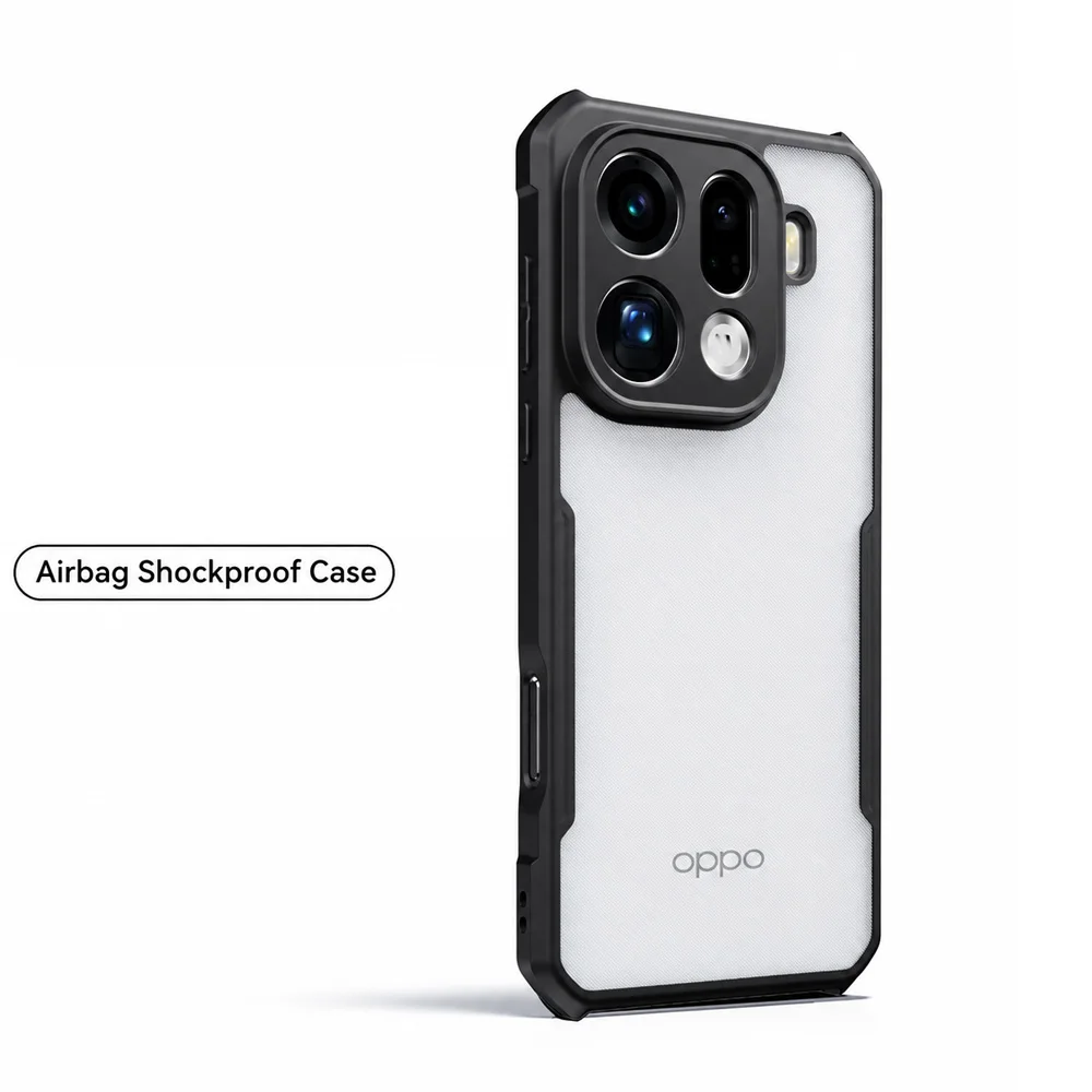 XUNDD Airbag Shockproof Matte Case with Anti-Yellowing and Camera Protection - Black Transparent Cover