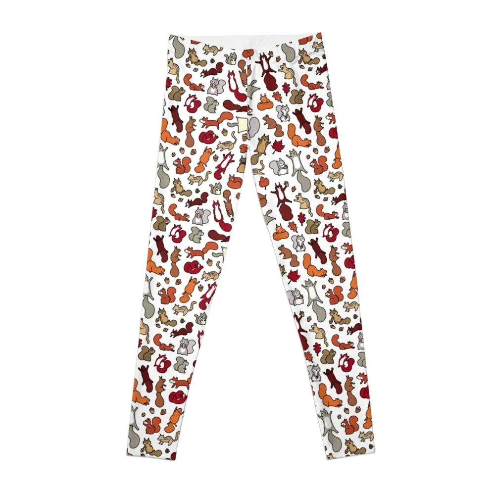 

Squirrels in Fall Doodle Leggings gym's clothing push up fitness legings for fitness Womens Leggings