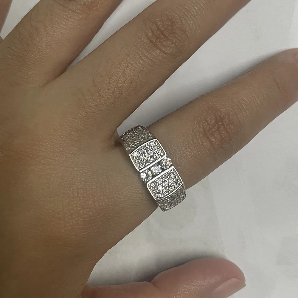 925 Ring Fake Diamond Anniversary Simple Engagement Rings High Quality