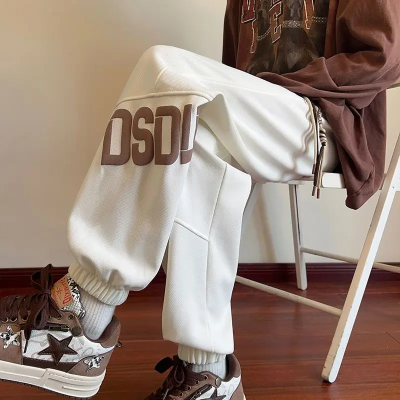 

Spring Autumn KPOP Fashion Style Harajuku Slim Fit Cargo Pants All Match Sport Casual Pants Letter Leggings Pockets Sweatpants