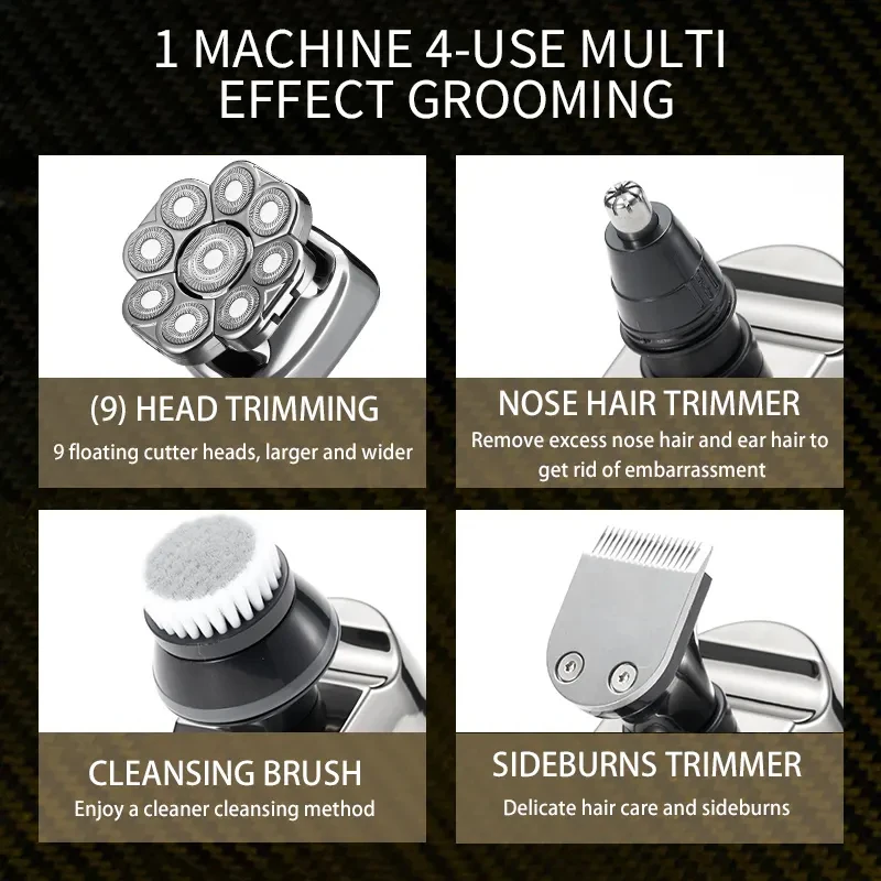Xiaomi Komingdon 5 in 1 9D Floating Blades Razor Mens Grooming Kit Multifunction Beard Trimmer Rechargeable Electric Shaver 2