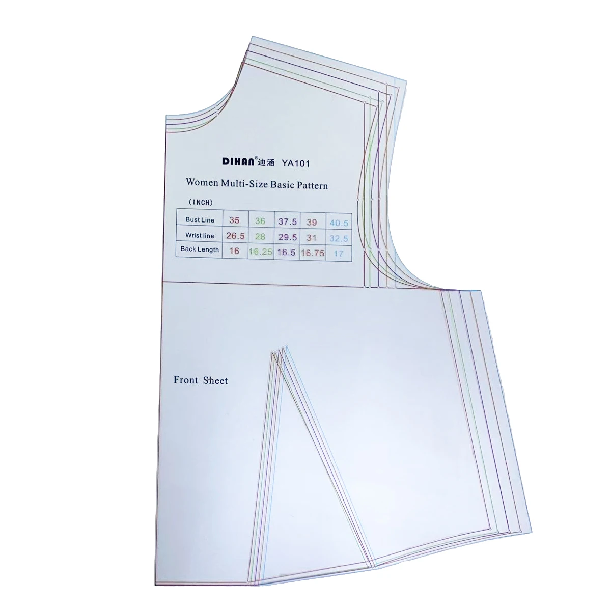 1:1 Basic Inch Sewing Pattern Fashion Women Prototype Full Scale Clothing Design Rulers Template Apparel Pattern Making YA101