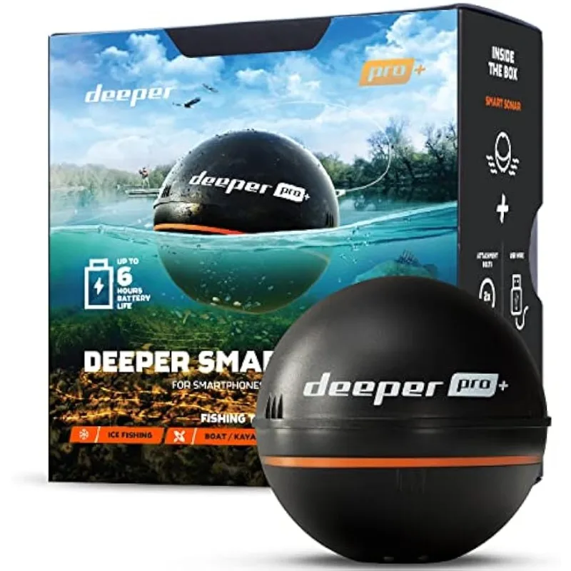 

Deeper PRO+ Smart Sonar Castable and Portable WiFi Fish Finder with Gps for Kayaks and Boats on Shore Ice Fishing Fish Finder