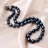 New Arrival 8-9 mm Natural Freshwater Black Pearl Jewelry Necklace 925 Sterling Silver Flower Buckle  Fine Jewelry For Women 3