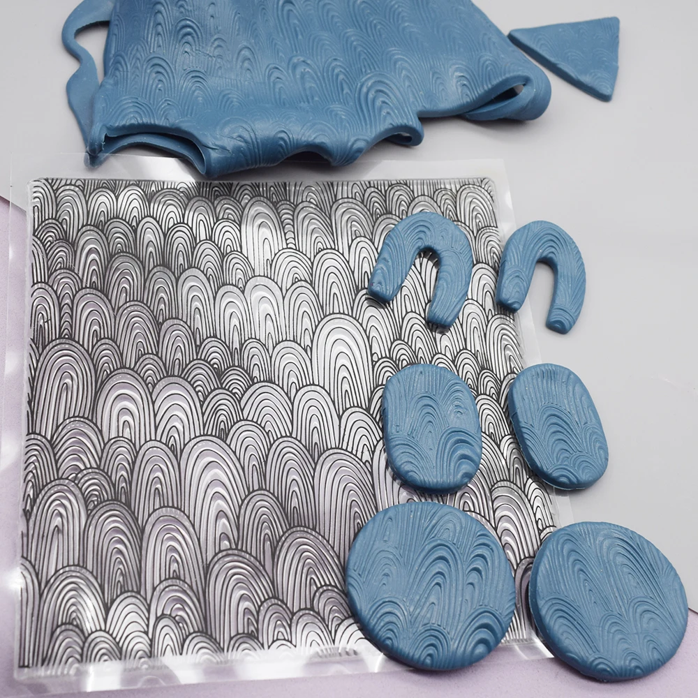 Polymer Clay Texture Stamp Sheet Clear Emboss Mat DIY Clay Jewelry Making Mandala Paisley Scale Flower Animal Impression polymer clay tools clay craft tool