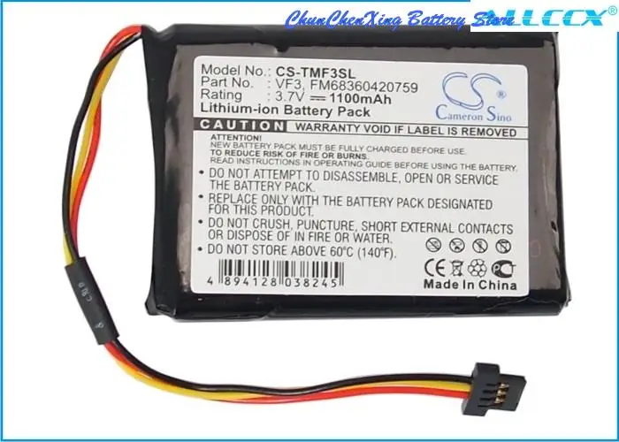 Batteria 1100Mah Fm68360420759, Vf3 Per Tomtom Go Xl330S, Granta