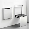 Creative Invisible Wall-mounted Shower Seats Aluminum Bathroom Bath Chair Modern Folding Mute Shoe Changing Stool with Armrests 2
