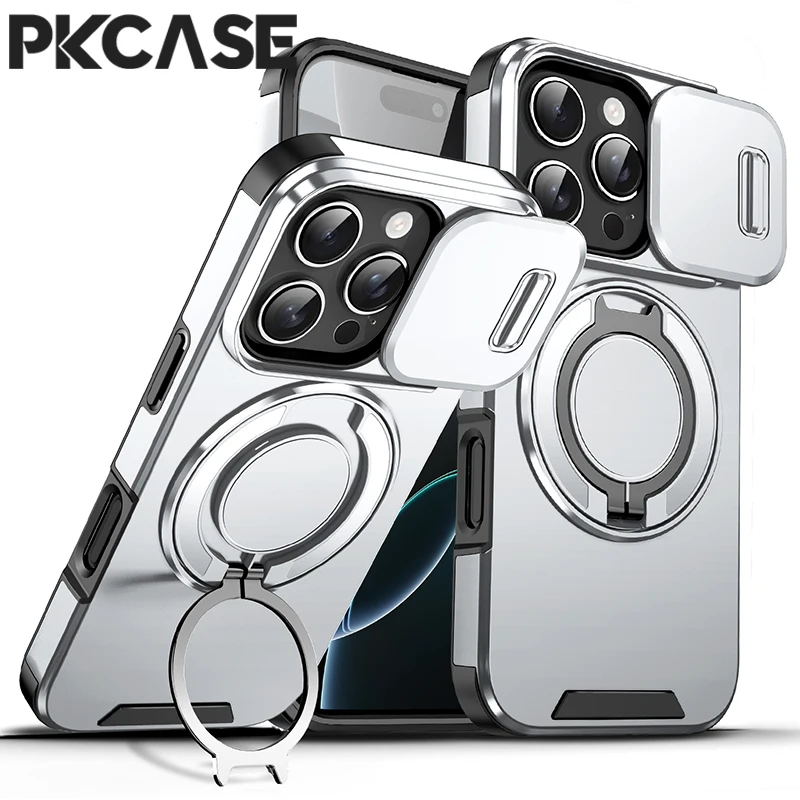 Enhanced Slide Push Window Phone Case with Bracket Cover