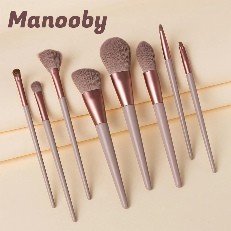Manooby Makeup Brushes Set Professional Foundation Eye Shadow Eyebrow Blending Concealer Cosmetic Brush Tool |