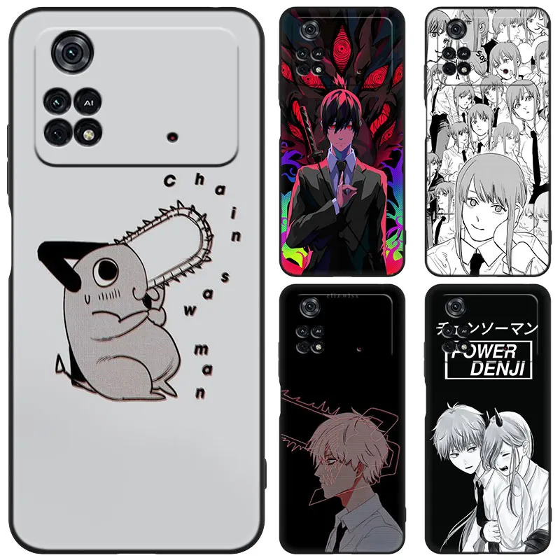 Manga Chainsaw Man Makima Custodia Per Telefono Nera Per Xiaomi Mi Poco M6 Pro F5 X5 X4 X3 Nfc M5S M3 M4 Pro F3 F4 Gt F1 F2 Cartoon Cover