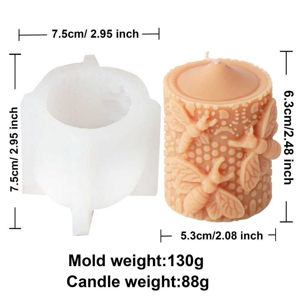 Bee Honeycomb Silicone Mold for Crafting Candles, Soaps, and Aromas